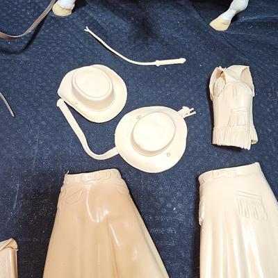 Vintage 1965 Jane West Doll With Horse, Assorted Riding Gear And Camp Supplies