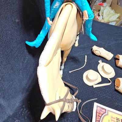 Vintage 1965 Jane West Doll With Horse, Assorted Riding Gear And Camp Supplies