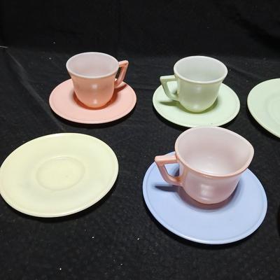 Vintage HAZEL-ATLAS Glass, 12 Piece 20th Century LITTLE HOSTESS, CHILD SIZE/TOY, Dinner Set