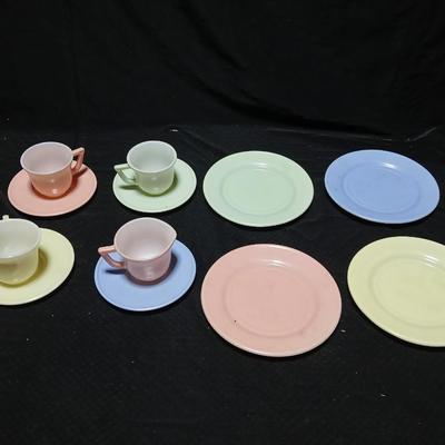 Vintage HAZEL-ATLAS Glass, 12 Piece 20th Century LITTLE HOSTESS, CHILD SIZE/TOY, Dinner Set