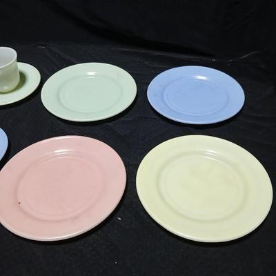 Vintage HAZEL-ATLAS Glass, 12 Piece 20th Century LITTLE HOSTESS, CHILD SIZE/TOY, Dinner Set