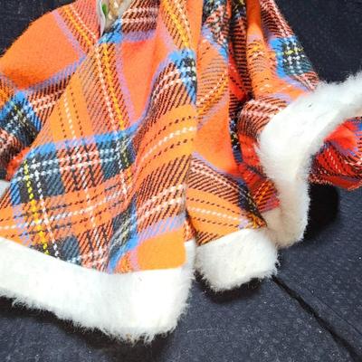 Vintage Miss Ginny Vogue Doll 15" Plaid Winter Dress Feathered Hat
