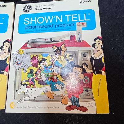 Disney Show N' Tell records, complete with slides - Peter Pan - Pinocchio - Winnie the pooh - Cinderella -Snow White
