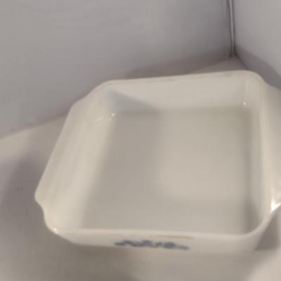 Anchor Hocking Blue Cornflower White Glass Casserole Dishes
