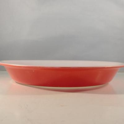 Vintage Red Pyrex Pie Dish- 9 Inch