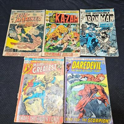 Vintage comic books -Sub-Mariner - Ka-Zar - Iron Man - Marvel's Greatest and others