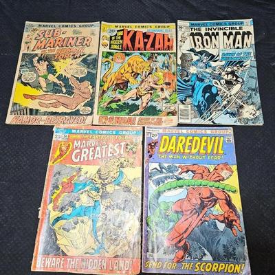 Vintage comic books -Sub-Mariner - Ka-Zar - Iron Man - Marvel's Greatest and others
