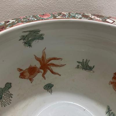 Chinese Rose Medallion Fishbowl Planter