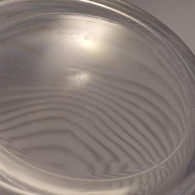 Pair of Glass Bee Hive Shaped Jars with Plastic Gaskets- Approx 9 Inches Tall- Marked USA