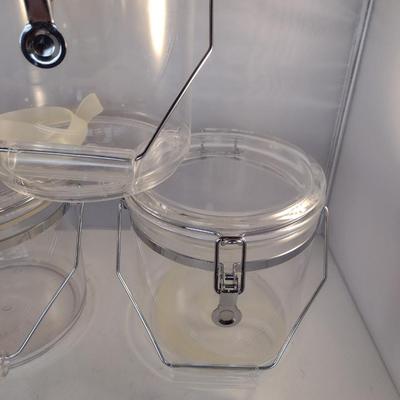 Set of Three Large, Plastic Storage Containers- Approx 8" in Diameter, 8" Tall