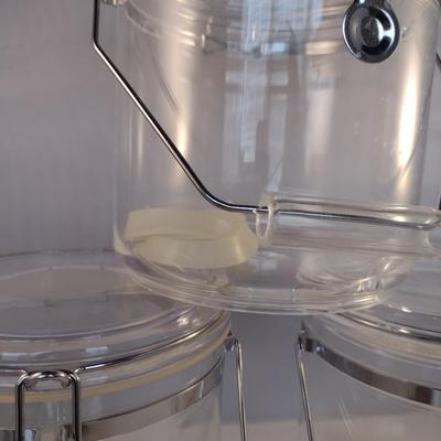 Set of Three Large, Plastic Storage Containers- Approx 8" in Diameter, 8" Tall