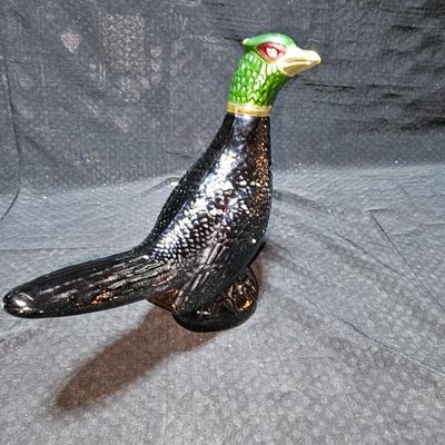 Vintage beer stein with deer - pewter lid - Avon glass pheasant - and an Eagle figure "Pride of America"