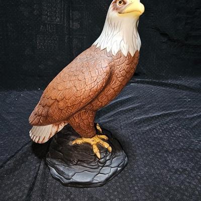 Vintage beer stein with deer - pewter lid - Avon glass pheasant - and an Eagle figure "Pride of America"