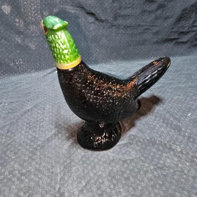 Vintage beer stein with deer - pewter lid - Avon glass pheasant - and an Eagle figure "Pride of America"