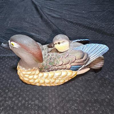 Old Style winter wildlife series Snowy River Mallards Beer stein with two Miniatures by world champion carver J.B. Garton Duck Sculptures