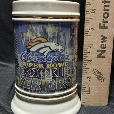 Broncos Superbowl XXXII January 25, 1998 Beer Stein with VHS of the game!