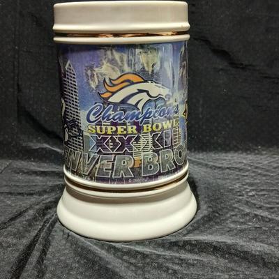 Broncos Superbowl XXXII January 25, 1998 Beer Stein with VHS of the game!