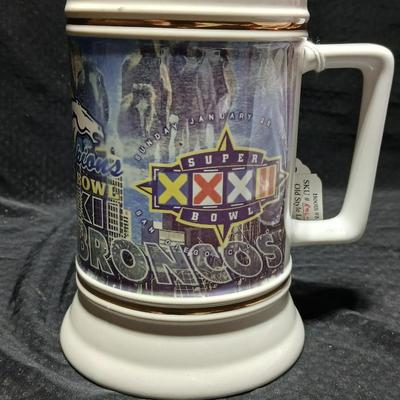 Broncos Superbowl XXXII January 25, 1998 Beer Stein with VHS of the game!