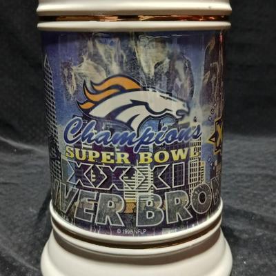 Broncos Superbowl XXXII January 25, 1998 Beer Stein with VHS of the game!