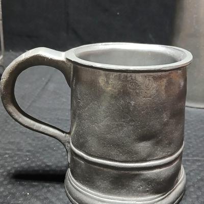 Four Pewter Collectible Beer Steins - One with a bell in the bottom.