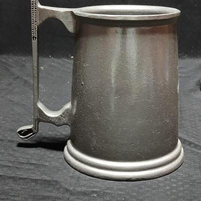 Four Pewter Collectible Beer Steins - One with a bell in the bottom.