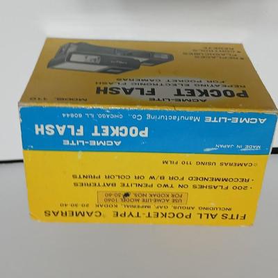 Two Kodak 110 cameras with pocket flash - Star 110 Camera and a Kodak Tele-style lite dual lens pocket camera