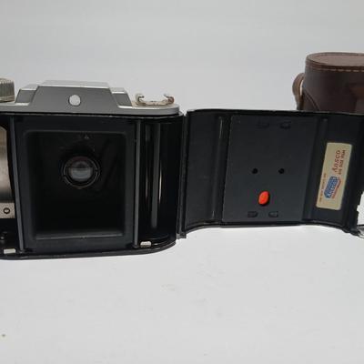 Vintage film camera 1940's Ansco Flash Clipper Camera with case