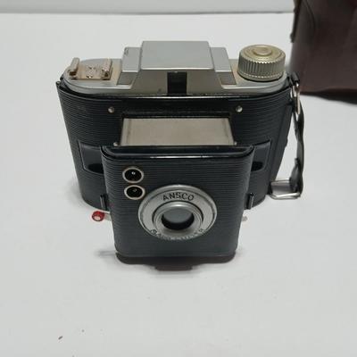 Vintage film camera 1940's Ansco Flash Clipper Camera with case