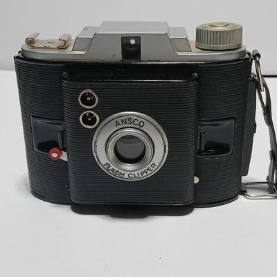 Vintage film camera 1940's Ansco Flash Clipper Camera with case