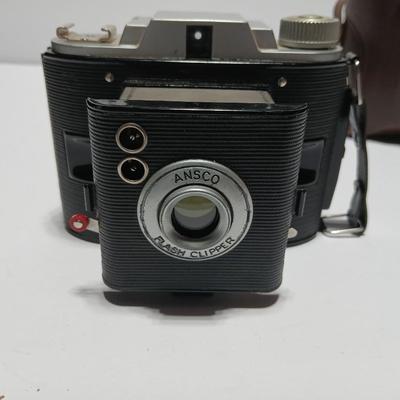 Vintage film camera 1940's Ansco Flash Clipper Camera with case