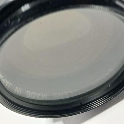 Canon FD Zoom lens 70-150mm with case and booklets and a vintage Cronus 3-S Digital Stopwatch also with case