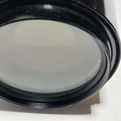 Canon FD Zoom lens 70-150mm with case and booklets and a vintage Cronus 3-S Digital Stopwatch also with case
