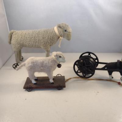 Three Small Primitive Style Pull Toys