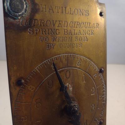 Vintage Chatillon's Brass Milk Scale- 30 Pound Capacity