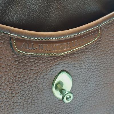 Vintage Dooney & Bourke Messenger Crossbody Bag British Tan Leather Buckle Lock