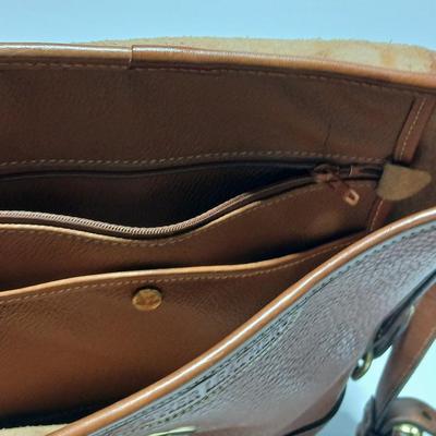 Vintage Dooney & Bourke Messenger Crossbody Bag British Tan Leather Buckle Lock