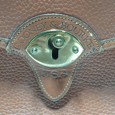 Vintage Dooney & Bourke Messenger Crossbody Bag British Tan Leather Buckle Lock