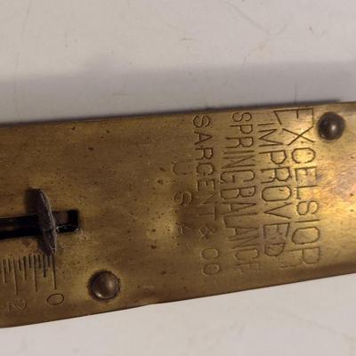 Vintage Excelsior Spring Balance Brass Scale- 12 Pound Capacity
