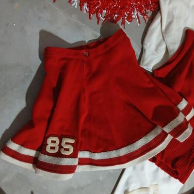 Vintage 1980's Eaton, Colorado High School Cheer outfits - skirts - shirts - pompoms - and more