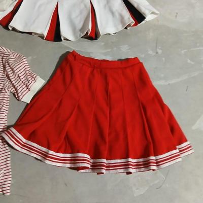 Vintage 1980's Eaton, Colorado High School Cheer outfits - skirts - shirts - pompoms - and more