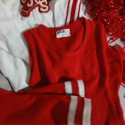 Vintage 1980's Eaton, Colorado High School Cheer outfits - skirts - shirts - pompoms - and more