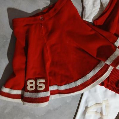 Vintage 1980's Eaton, Colorado High School Cheer outfits - skirts - shirts - pompoms - and more