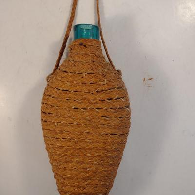 Spanish Twine Wrapped Blue Bottle