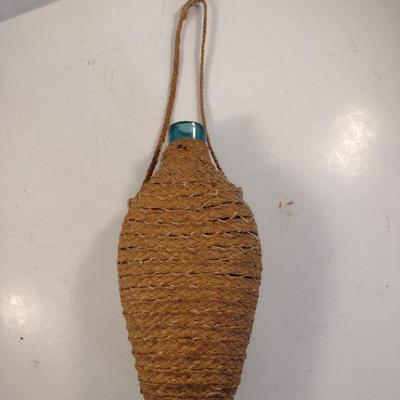 Spanish Twine Wrapped Blue Bottle