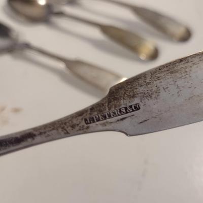Four J. Peters & Co Early Coin Silver Spoons- Approx Weight 61 Grams
