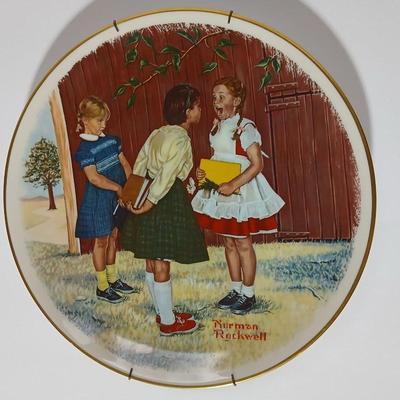 Two Gorham Norman Rockwell Collectible plates - Reflections on the Future and Missing tooth