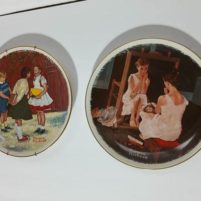 Two Gorham Norman Rockwell Collectible plates - Reflections on the Future and Missing tooth