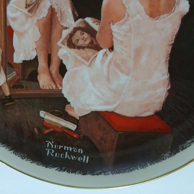 Two Gorham Norman Rockwell Collectible plates - Reflections on the Future and Missing tooth