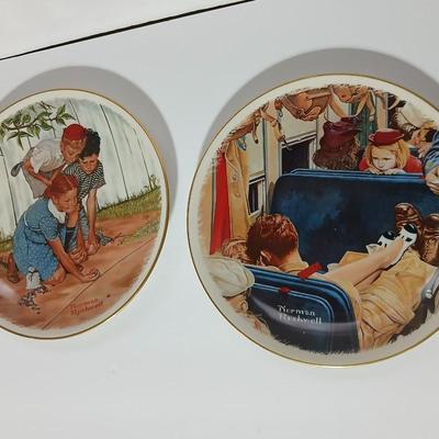 Two Gorham Norman Rockwell Collectible plates - Uninvited Guest and The Challenge