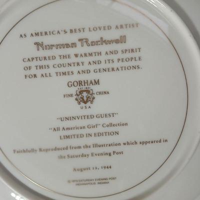 Two Gorham Norman Rockwell Collectible plates - Uninvited Guest and The Challenge